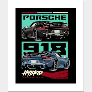 Retro Porsche 918 Posters and Art